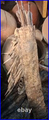 1800s NATIVE AMERICAN PARFLESH QUIVER ARROWS VERY NICE QUALITY! HTF RARE