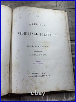 1853 RARE Native American History Book American Aboriginal Portfolio Plates