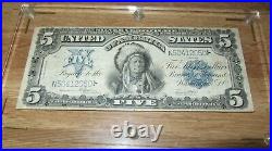 1899 $5 V dollars U. S. Silver certificate native american bill note rare