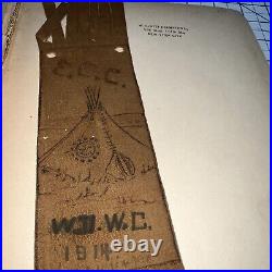 1914 Leather Bookmark Boy Scouts of America Native American Tee-Pee Vintage Rare