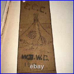 1914 Leather Bookmark Boy Scouts of America Native American Tee-Pee Vintage Rare