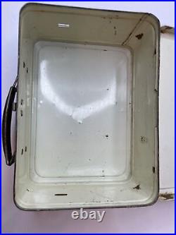 1955 Rare Davy Crockett Metal Lunch Box & Thermos Holtemp Bear Native American