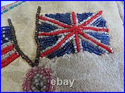 19th. C. Rare Native American Indian Duel Flag Gauntlet Gloves, USA & British