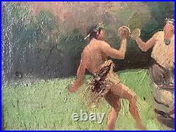 19th Century Impressionism Winslow HOMER Rare Native American Dance Oil Canvas