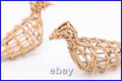 2 RARE Hupa Yurok Karuk Openwork Basket Native American FIGURAL BIRDS EFFIGIES