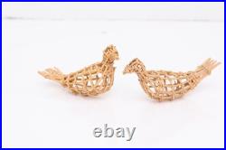 2 RARE Hupa Yurok Karuk Openwork Basket Native American FIGURAL BIRDS EFFIGIES