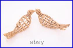 2 RARE Hupa Yurok Karuk Openwork Basket Native American FIGURAL BIRDS EFFIGIES