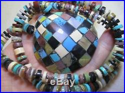 2 Santo Domingo Pueblo Shell Gemstone Necklaces Pawn Antique Museum Quality Rare