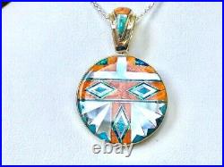 2 pendants, Native First Nations Feather Cross & Tomahawks Death Life flip RARE