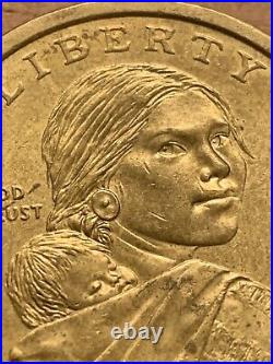 2010 P Sacagawea Native American Dollar Error, Edge Lettering RARE Coin Error