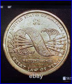 2010 P Sacagawea Native American Dollar Error, Edge Lettering RARE Coin Error
