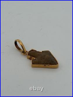 21k Gold Native American Signed Authentic Arrow Head Pendant Gold Vintage Rare