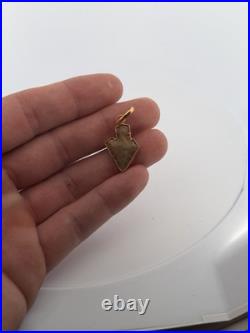 21k Gold Native American Signed Authentic Arrow Head Pendant Gold Vintage Rare