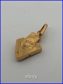 21k Gold Native American Signed Authentic Arrow Head Pendant Gold Vintage Rare