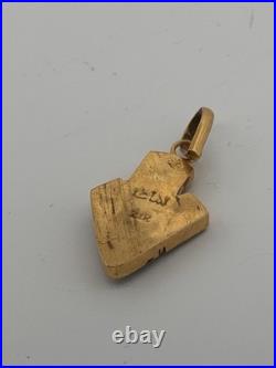21k Gold Native American Signed Authentic Arrow Head Pendant Gold Vintage Rare