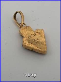 21k Gold Native American Signed Authentic Arrow Head Pendant Gold Vintage Rare
