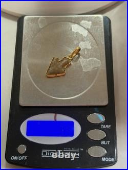 21k Gold Native American Signed Authentic Arrow Head Pendant Gold Vintage Rare