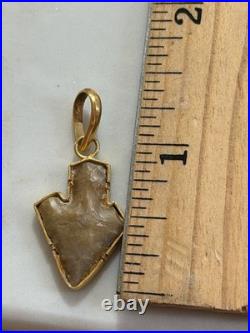 21k Gold Native American Signed Authentic Arrow Head Pendant Gold Vintage Rare