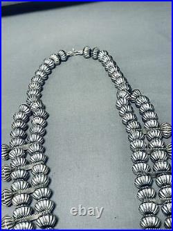 300 Gram Rare Hogan Navajo Sterling Silver Turquoise Squash Blossom Necklace