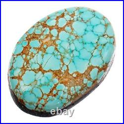 #8 NUMBER EIGHT Turquoise Cabochon Cab RARE 6.70ct Spiderwebbed NATURAL GEM OLD
