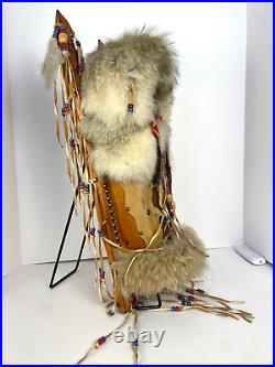 A Beautiful and Rare Native American Baby Papoose Cradleboard Doll Wall Hanging