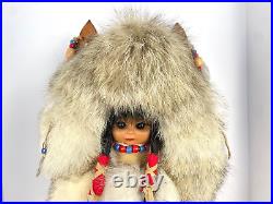 A Beautiful and Rare Native American Baby Papoose Cradleboard Doll Wall Hanging