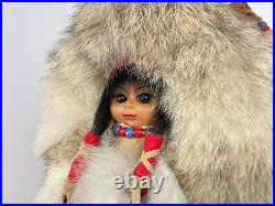 A Beautiful and Rare Native American Baby Papoose Cradleboard Doll Wall Hanging