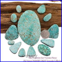 A++ NUMBER EIGHT Turquoise Cabochon Cab #8 RARE 168ct Spiderwebbed NATURAL GEM