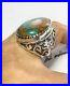 AMERICAN-TURQUOISE-Native-style-Royston-Mens-Sterling-silver-Size-10-75-Ring-Vtg-01-krss