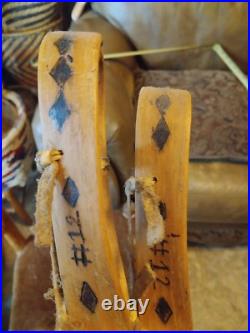 ANTIQUE 1920s LOUISIANA CHOCTAW STICKBALL STICKS! DECORATED VERY RARE SUPER