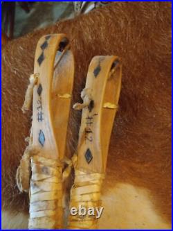 ANTIQUE 1920s LOUISIANA CHOCTAW STICKBALL STICKS! DECORATED VERY RARE SUPER