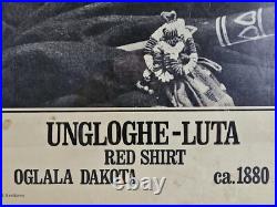 ART Rare Vintage Antique United Native Americans Poster 35x23 Oglala Dakota