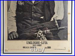 ART Rare Vintage Antique United Native Americans Poster 35x23 Oglala Dakota