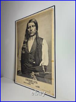 ART Rare Vintage Antique United Native Americans Poster 35x23 Oglala Dakota