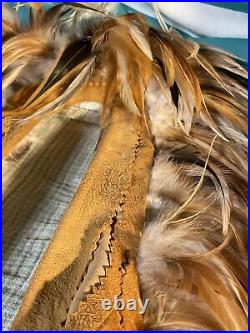ARTURO BURRAY OLSON Beverly Hills RARE Native American Suede Feathers Beads READ