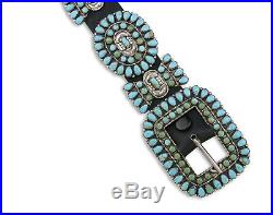 AUTHENTIC RARE NAVAJO ARTIST VICTOR MOSES BEGAY Turquoise 925 Silver Concho Belt