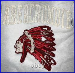 Abercrombie Hoodie Sweatshirt Native American Indian Chief Adult M Gray RARE