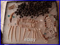 Amazing Display of Mixed Shell Beads and More Rare Antique group