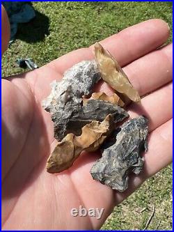 Ancient Authentic Collection Of Rare Evans Arrowheads From Louisiana