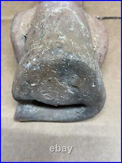 Ancient Native / South American Terracotta Clay Carving Man Sitting Rare! Large