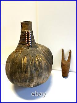 Antique Apache Native American Indian Gourd Canteen RARE 1860's 1890's