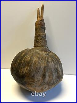 Antique Apache Native American Indian Gourd Canteen RARE 1860's 1890's