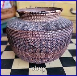 Antique Basket Miniature Native American Coiled Ollah Tight Weave RARE 5×4