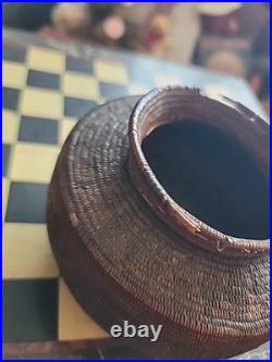 Antique Basket Miniature Native American Coiled Ollah Tight Weave RARE 5×4