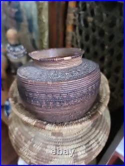 Antique Basket Native American Miniature Ollah RARE Handwoven Great Patina 5×4