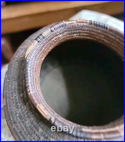 Antique Basket Native American Miniature Ollah RARE Handwoven Great Patina 5×4