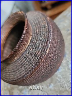 Antique Basket Native American Miniature Ollah RARE Handwoven Great Patina 5×4
