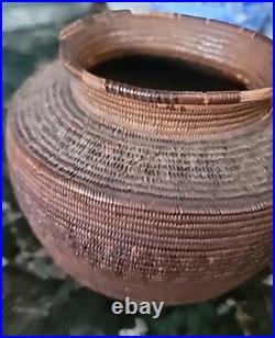 Antique Basket Native American Miniature Ollah RARE Handwoven Great Patina 5×4