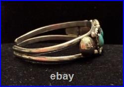 Antique Fred Harvey Era Native American Sterling & Turquoise Cuff Bracelet, RARE Antique Fred Harvey Era Native American Sterling & Turquoise Cuff Bracelet, RARE