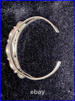 Antique Fred Harvey Era Native American Sterling & Turquoise Cuff Bracelet, RARE